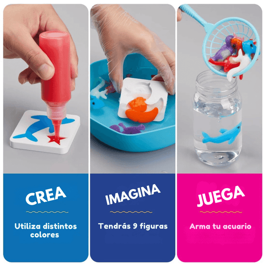 KIT FIGURITAS MÁGICAS DE GEL®-Crecen en el agua, es como tener un acuario en casa💦🐳