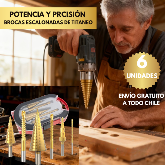 Titanix Pro®- Perforaciones Rápidas y Limpias en segundos, cada SET incluye 6 brocas.