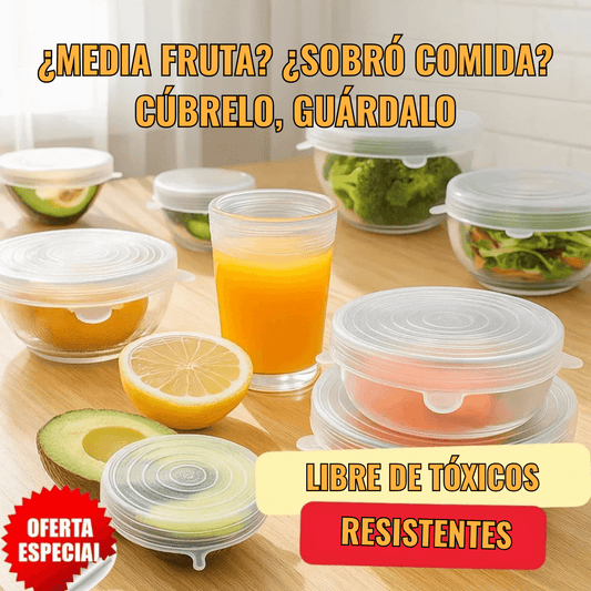 SellaFresh™ Tapas de silicona reutilizables que sellan frescura en segundos 🍉🥑♻️