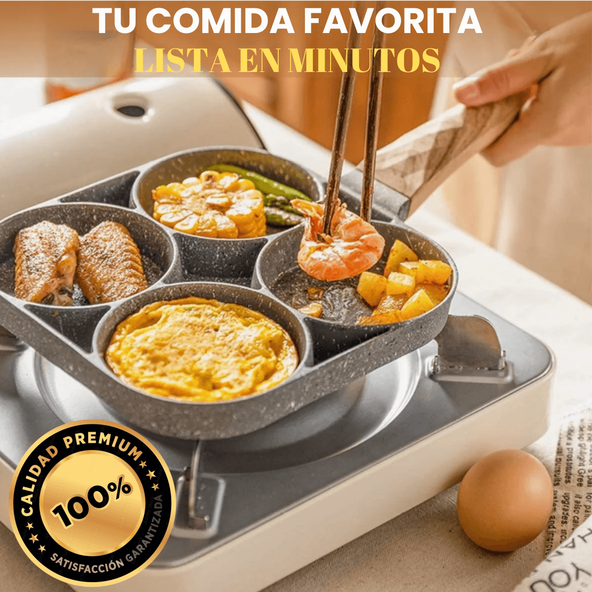 SARTÉN PROX®-Sartén Antiadherente para cocinar 4 comidas a la vez 🍳🔥