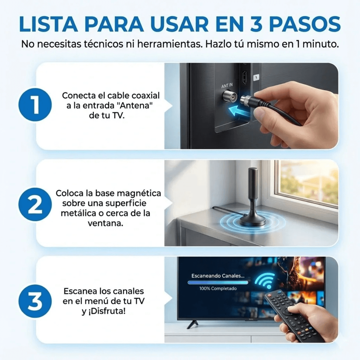 Nítida TV ®-Antena HD De Televisión Digital para todo tipo de TV 📺 ✅