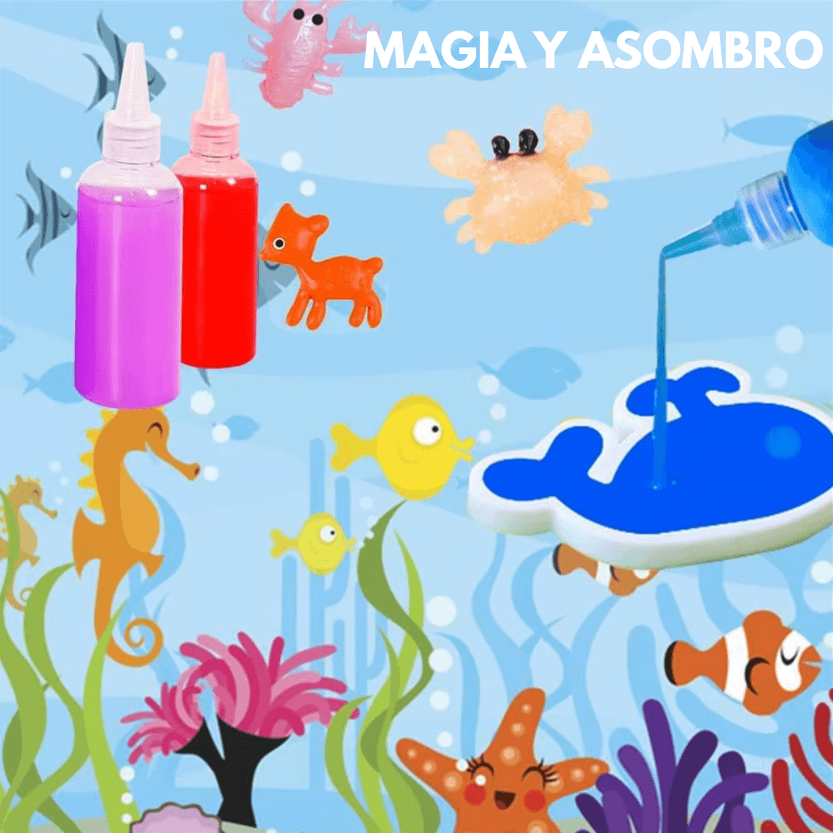 KIT FIGURITAS MÁGICAS DE GEL®-Crecen en el agua, es como tener un acuario en casa💦🐳