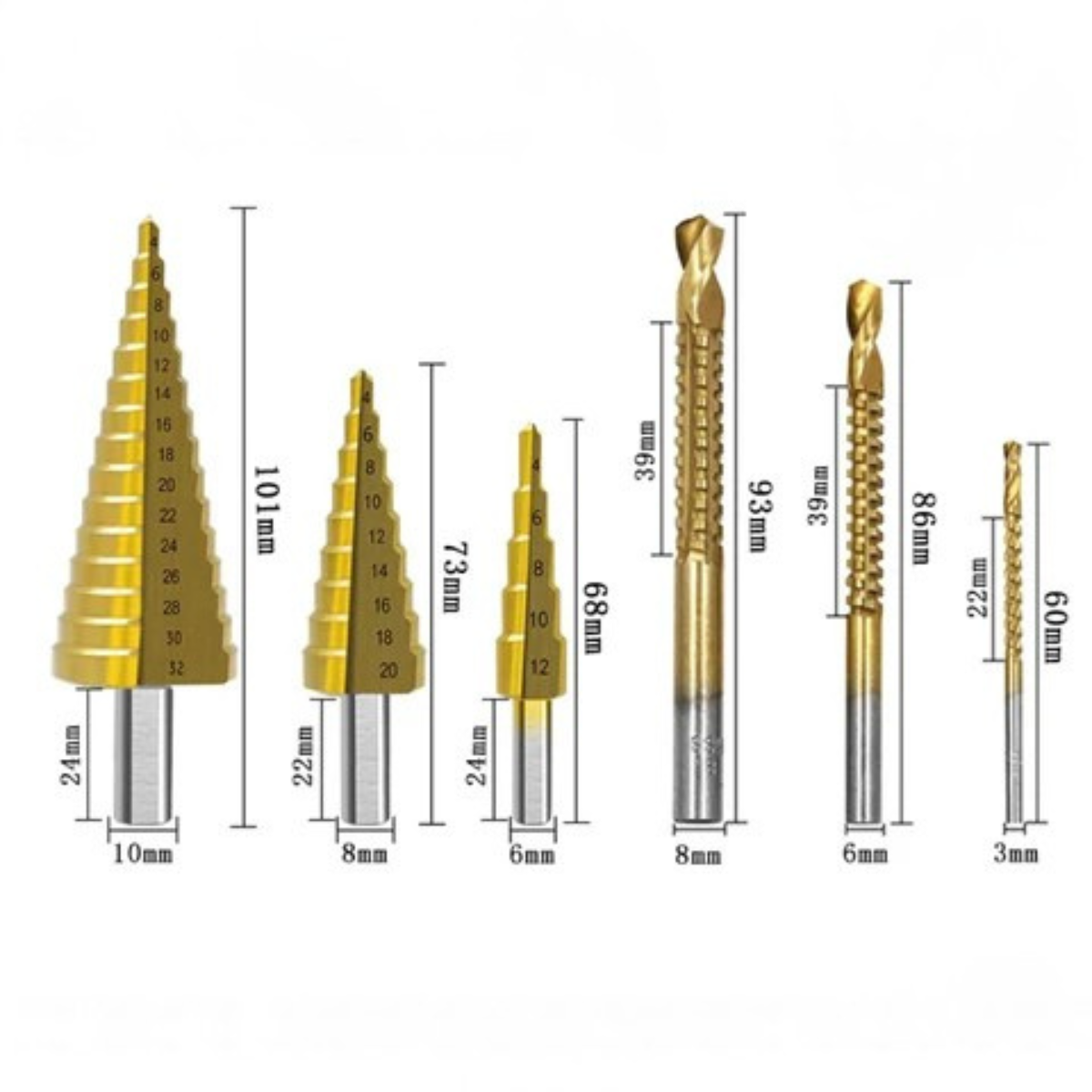 Titanix Pro®- Perforaciones Rápidas y Limpias en segundos, cada SET incluye 6 brocas.