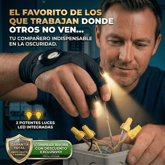 LumiWork® - Tu linterna puesta, tus manos libres (Guante Izquierdo)