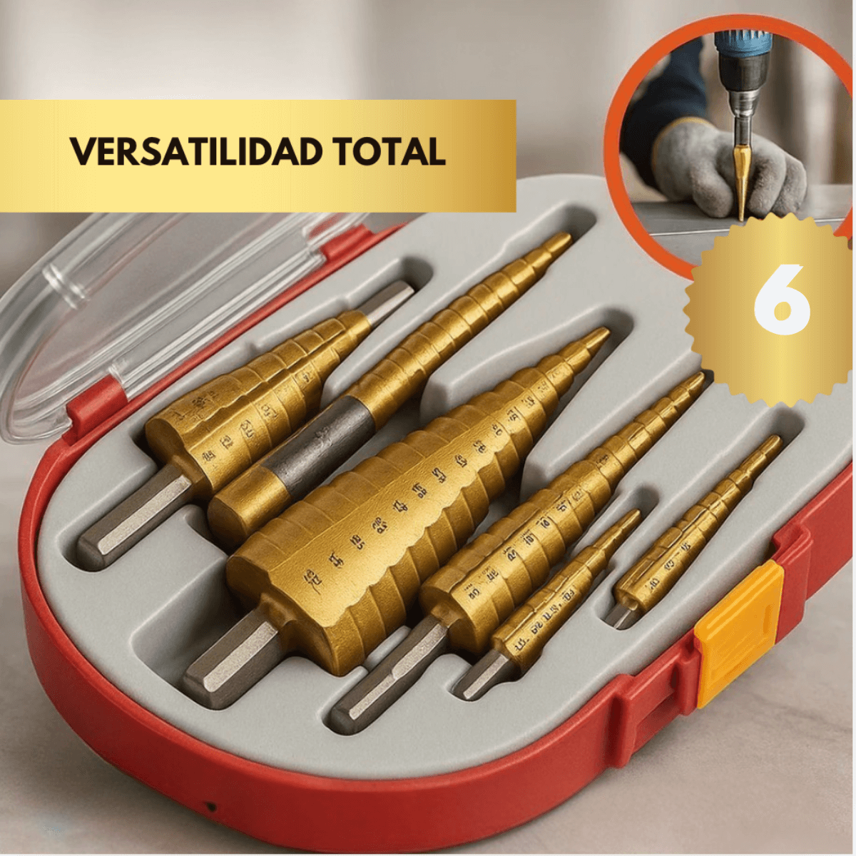Titanix Pro®- Perforaciones Rápidas y Limpias en segundos, cada SET incluye 6 brocas.