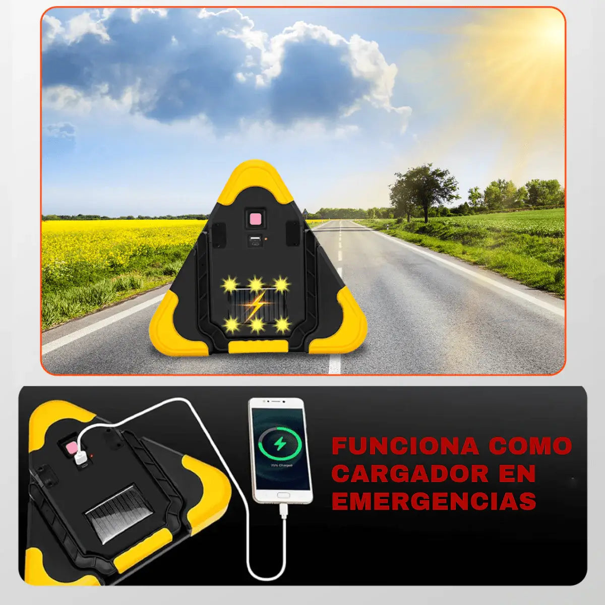 TriSignal® - Se visible en la carretera antes de que sea tarde (Carga USB)
