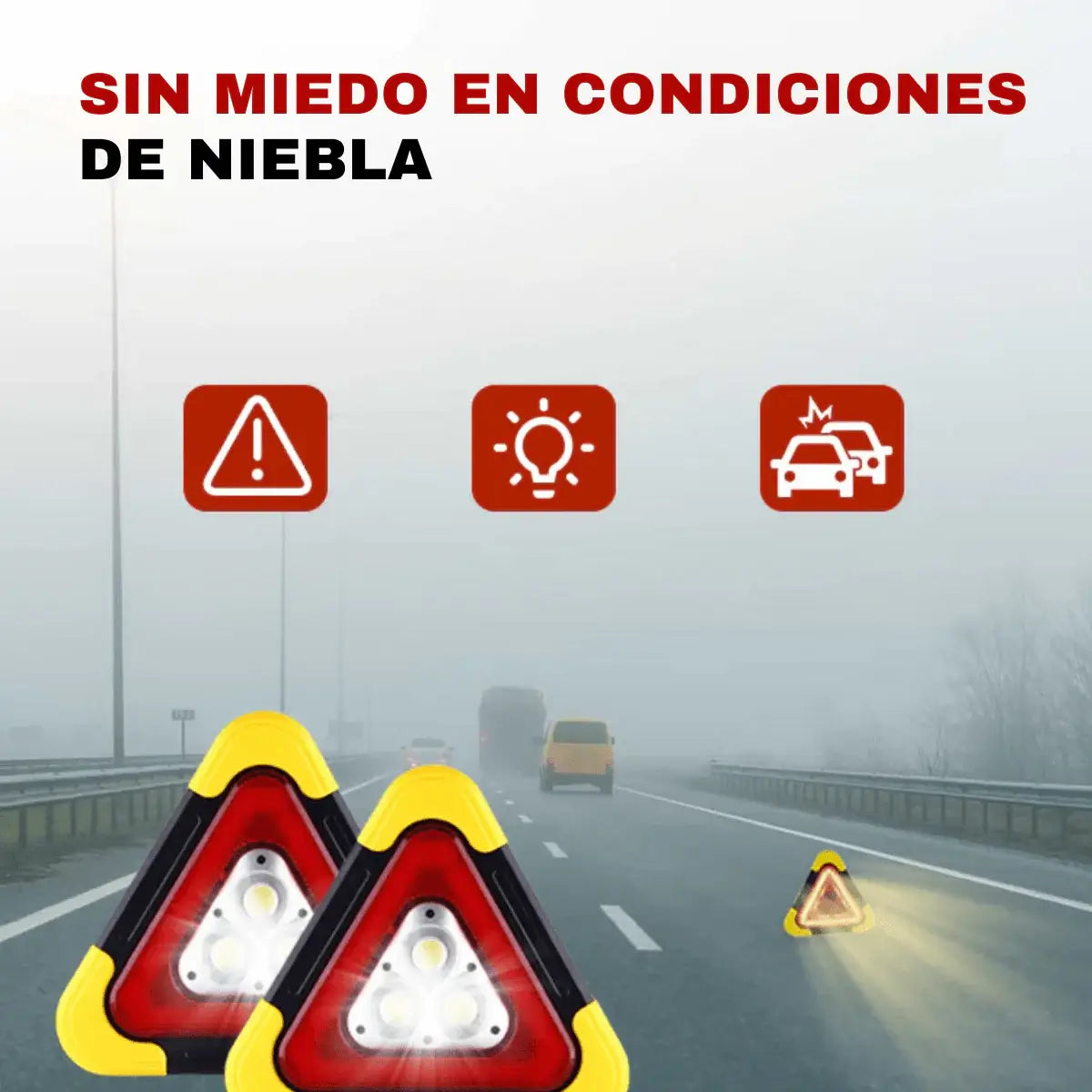 TriSignal® - Se visible en la carretera antes de que sea tarde (Carga USB)